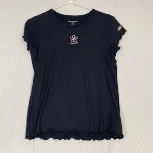 Skechers Gig Girls Short Sleeve T-Shirt size XL black with edges on the sleeves.